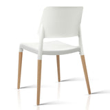 Artiss Set of 4 Wooden Stackable Dining Chairs - White