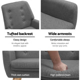 ANNE Armchair Tub Single Dining Chair - Grey