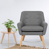 ANNE Armchair Tub Single Dining Chair - Grey