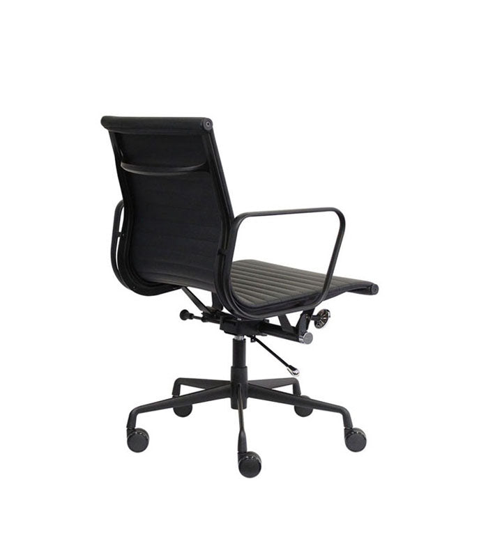 AREO - REPLICA EAMES MEDIUM BACK CHAIR - MATT BLACK ALUMINIUM