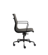 AREO - REPLICA EAMES MEDIUM BACK CHAIR - MATT BLACK ALUMINIUM