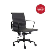 AREO - REPLICA EAMES MEDIUM BACK CHAIR - MATT BLACK ALUMINIUM