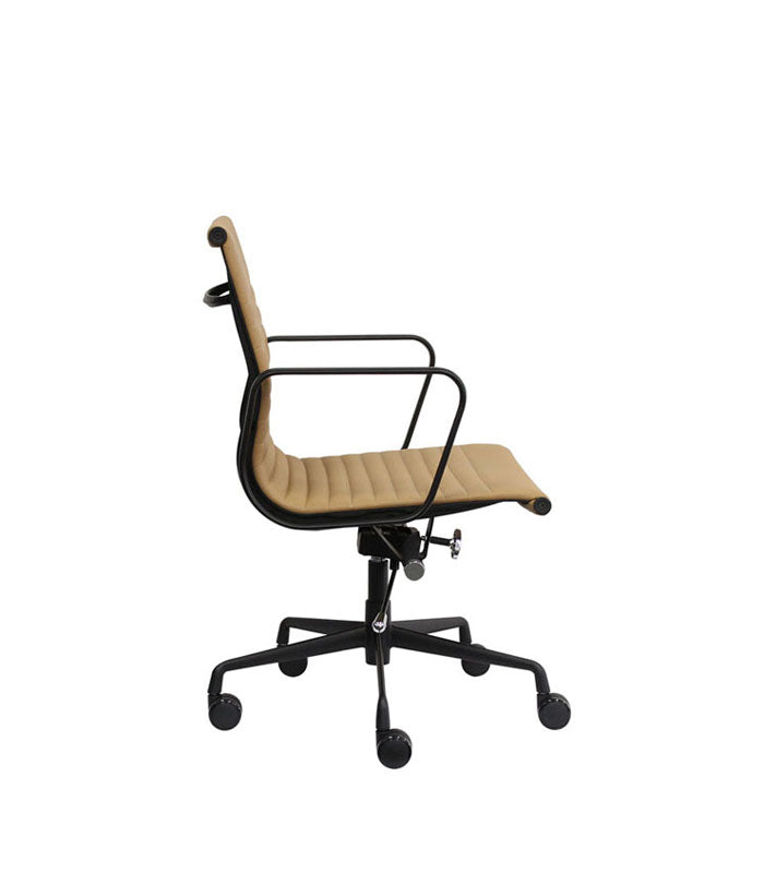 AREO - REPLICA EAMES MEDIUM BACK CHAIR - MATT BLACK ALUMINIUM