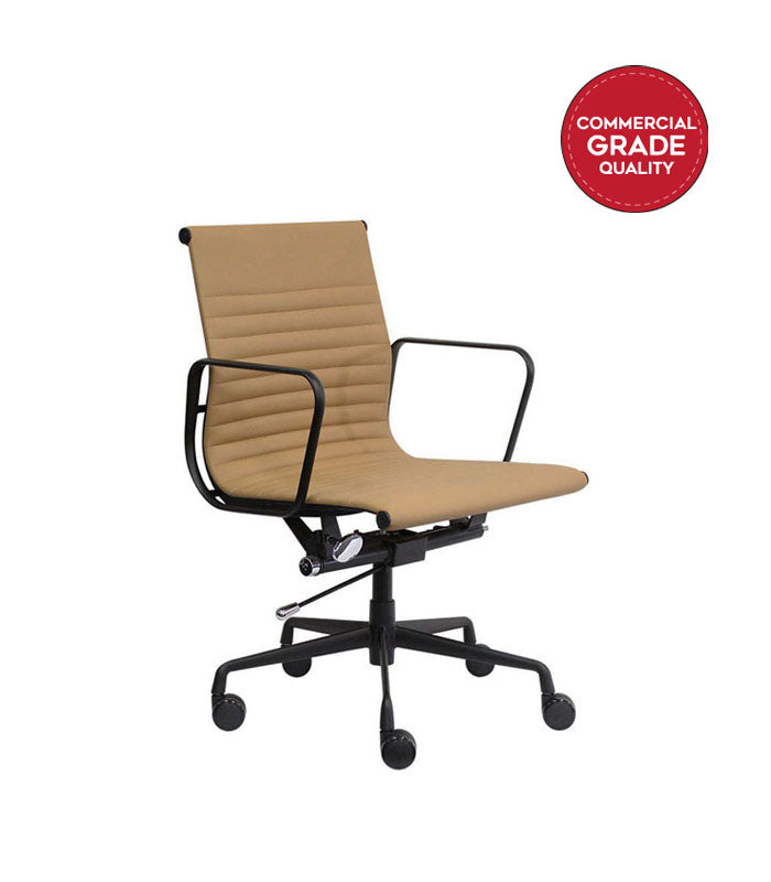 AREO - REPLICA EAMES MEDIUM BACK CHAIR - MATT BLACK ALUMINIUM