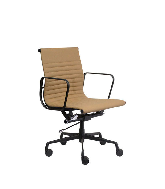 AREO - REPLICA EAMES MEDIUM BACK CHAIR - MATT BLACK ALUMINIUM