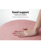 Artiss Round Velvet Foot Stool Ottoman Foot Rest Pouffe Padded Seat Pouf Pink