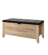 AVON Storage Ottoman Blanket Box Leather Bench Foot Stool Chest Toy Oak Couch