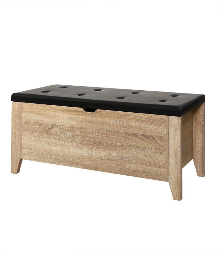 AVON Storage Ottoman Blanket Box Leather Bench Foot Stool Chest Toy Oak Couch