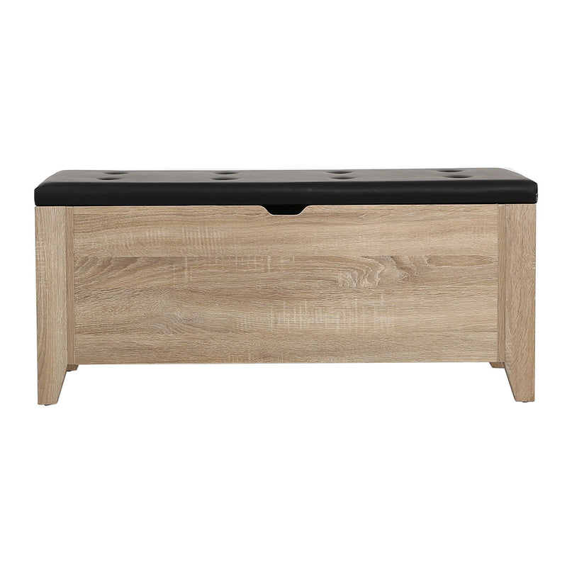 AVON Storage Ottoman Blanket Box Leather Bench Foot Stool Chest Toy Oak Couch
