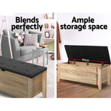 AVON Storage Ottoman Blanket Box Leather Bench Foot Stool Chest Toy Oak Couch