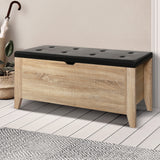 AVON Storage Ottoman Blanket Box Leather Bench Foot Stool Chest Toy Oak Couch