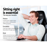 MECKA Office Chair Gaming Chair Computer Chairs Recliner PU Leather Seat Armrest Black Grey