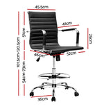 Artiss Office Chair Veer Drafting Stool Mesh Chairs Armrest Standing Desk Black