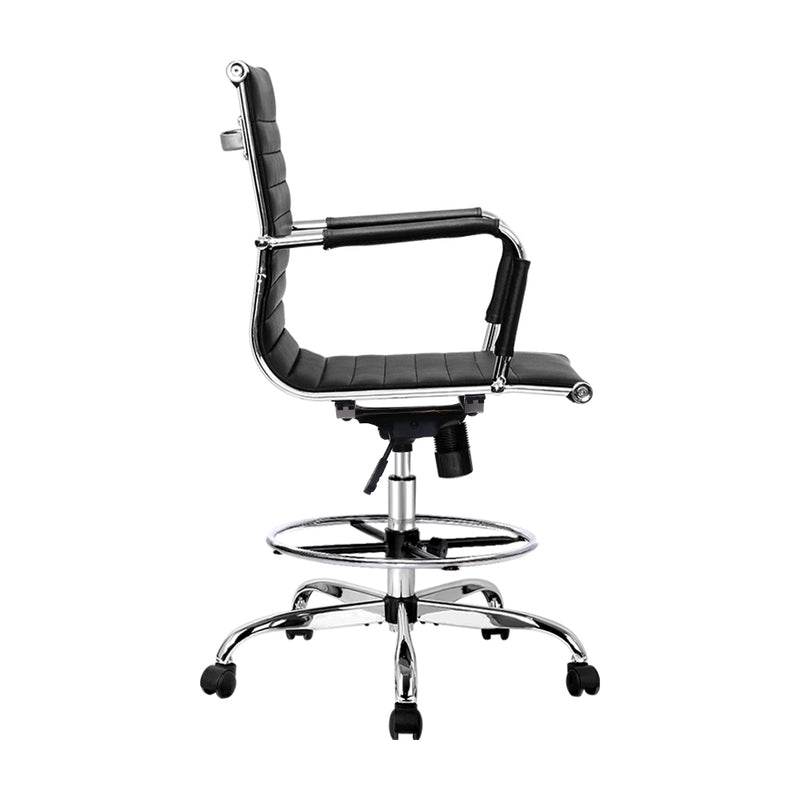 Artiss Office Chair Veer Drafting Stool Mesh Chairs Armrest Standing Desk Black