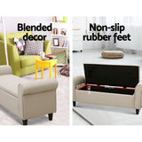 PALMER Storage Ottoman Blanket Box Linen Fabric Arm Foot Stool Couch Chest Large