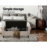 PALMER Storage Ottoman Blanket Box Linen Fabric Arm Foot Stool Couch Chest Large