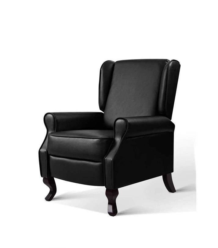 ALFRED Recliner Chair Luxury Lounge Armchair Single Sofa Couch PU Leather Black
