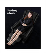 ALFRED Recliner Chair Luxury Lounge Armchair Single Sofa Couch PU Leather Black
