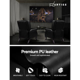 ALFRED Recliner Chair Luxury Lounge Armchair Single Sofa Couch PU Leather Black