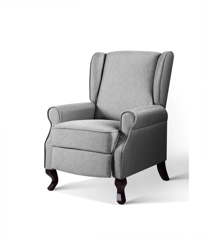 ALFRED Recliner Chair Luxury Lounge Armchair Single Sofa Couch Fabric Grey