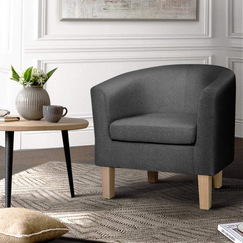 ABBY Fabric Armchair - Grey