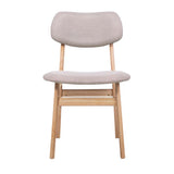 Artiss Set of 2 Dining Chairs Retro Replica Kitchen Cafe Wood Chair Fabric Pad Beige
