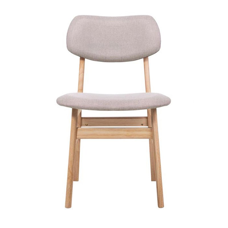 Artiss Set of 2 Dining Chairs Retro Replica Kitchen Cafe Wood Chair Fabric Pad Beige