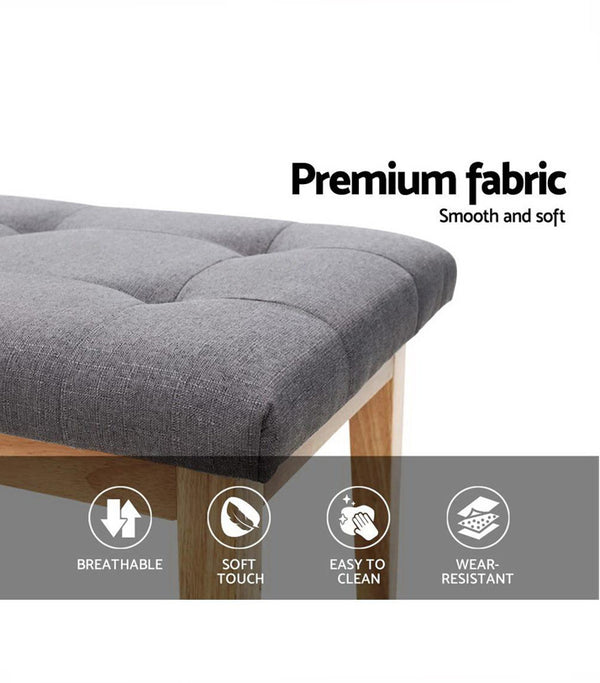 Artiss Bench Bedroom Benches Ottoman Upholstered Fabric Chair Foot Stool 120cm