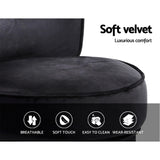 ABELLA Velvet Vanity Stool Backrest Stools Dressing Table Chair Makeup Bedroom Black