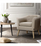 ADORA Armchair Tub Chair Single Accent Armchairs Sofa Lounge Fabric Beige