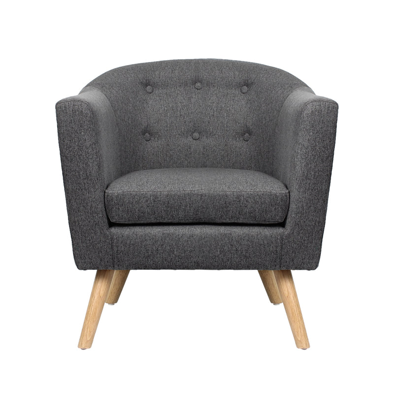 ADORA Armchair Tub Chair Single Accent Armchairs Sofa Lounge Fabric Grey