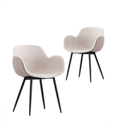 Loney Light Grey Upholstered PU Fabric Dining Chair Set of 2