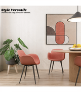 Loney Terracotta Upholstered PU Fabric Dining Chair Set of 2