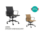 AREO - REPLICA EAMES MEDIUM BACK CHAIR - MATT BLACK ALUMINIUM
